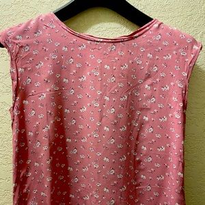 A&F Floral Button Back Blouse Pink Size XS